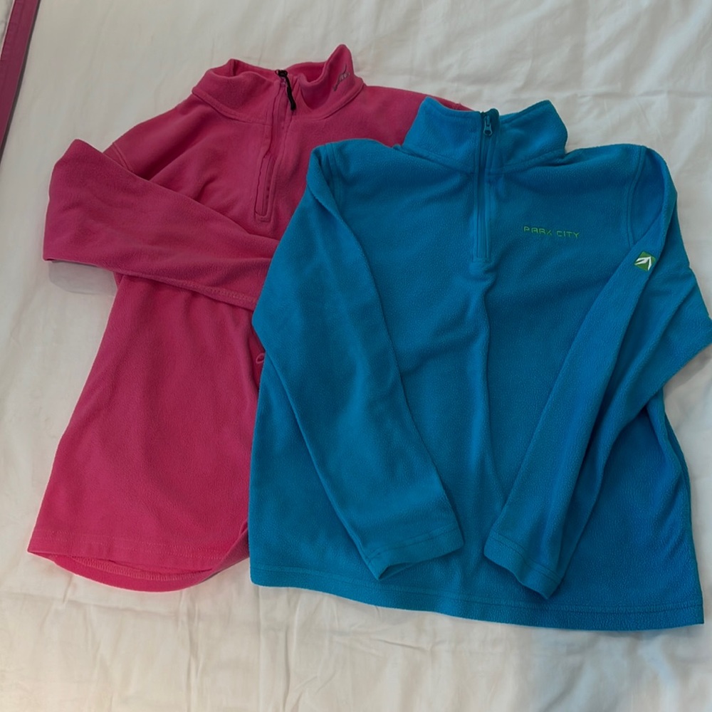 Two 1/2 zip thin fleece jackets - perfect for skiing- selling both together